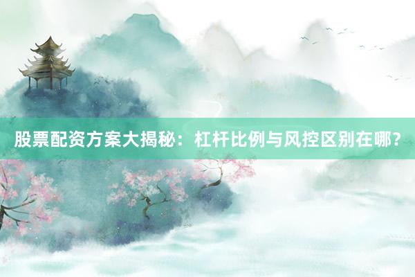 股票配资方案大揭秘：杠杆比例与风控区别在哪？