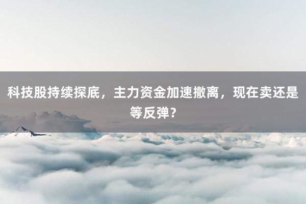 科技股持续探底,主力资金加速撤离,现在卖还是等反弹?