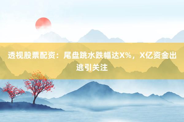 透视股票配资：尾盘跳水跌幅达X%，X亿资金出逃引关注