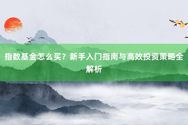 指数基金怎么买？新手入门指南与高效投资策略全解析