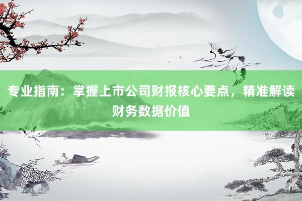 专业指南：掌握上市公司财报核心要点，精准解读财务数据价值