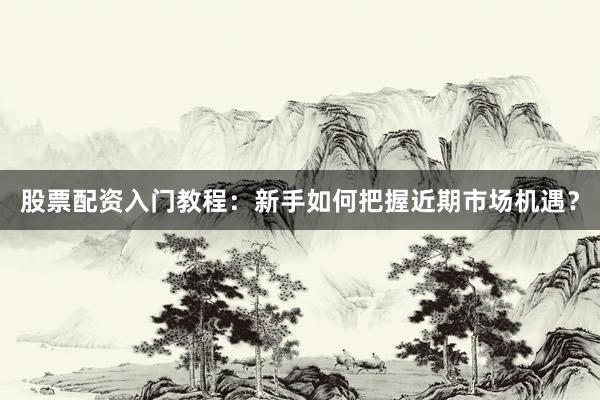 股票配资入门教程：新手如何把握近期市场机遇？