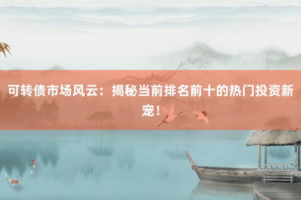 可转债市场风云：揭秘当前排名前十的热门投资新宠！
