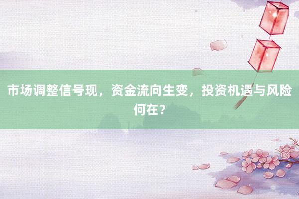 市场调整信号现，资金流向生变，投资机遇与风险何在？