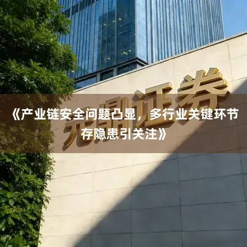 《产业链安全问题凸显，多行业关键环节存隐患引关注》