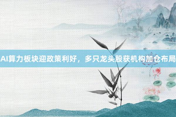 AI算力板块迎政策利好，多只龙头股获机构加仓布局