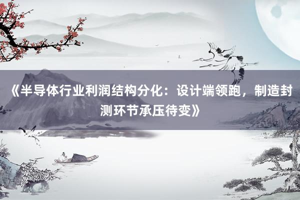《半导体行业利润结构分化：设计端领跑，制造封测环节承压待变》