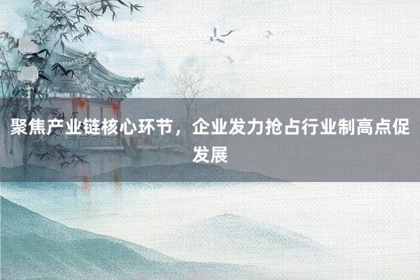 聚焦产业链核心环节，企业发力抢占行业制高点促发展