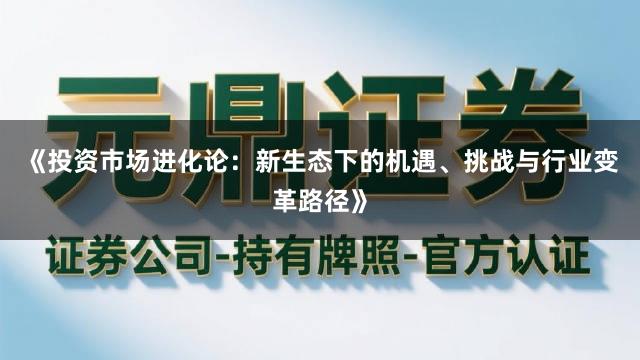 《投资市场进化论：新生态下的机遇、挑战与行业变革路径》