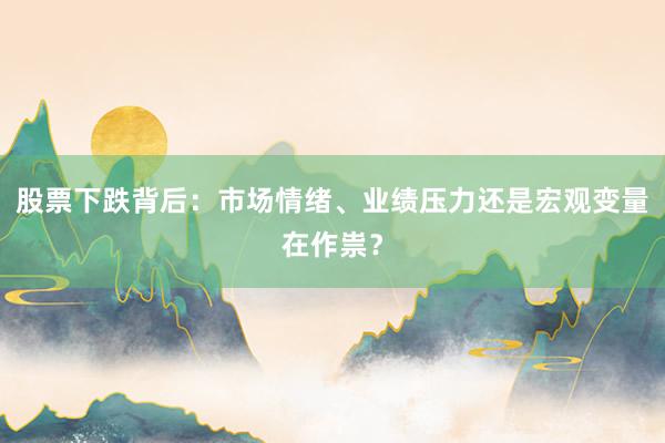 股票下跌背后：市场情绪、业绩压力还是宏观变量在作祟？